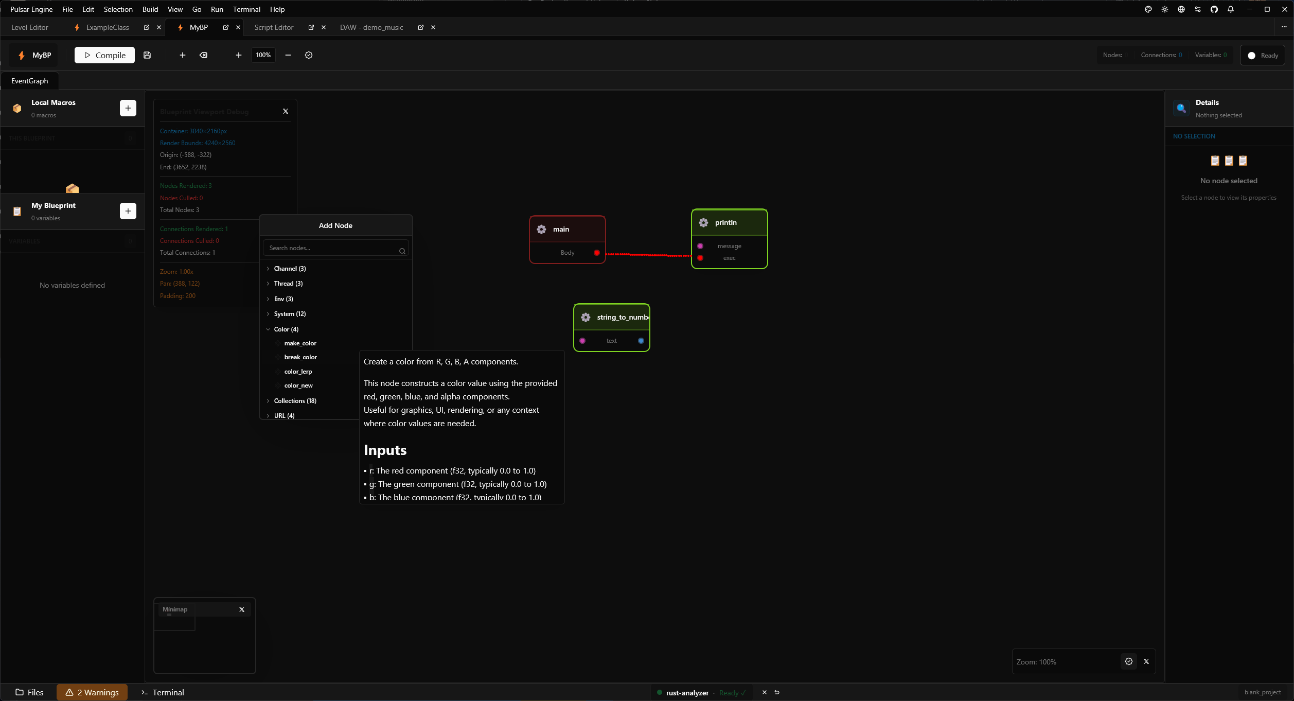 Type Safety and Documentation in Rust Node Graph Systems